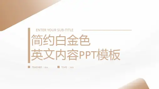 简约白金色英文内容PPT模板