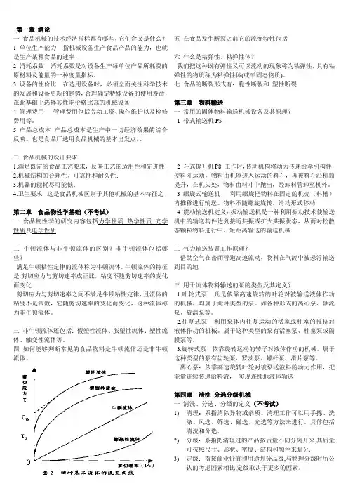 食品机械与设备  重点