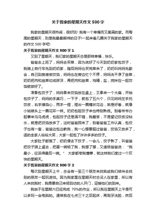 关于我家的星期天作文500字