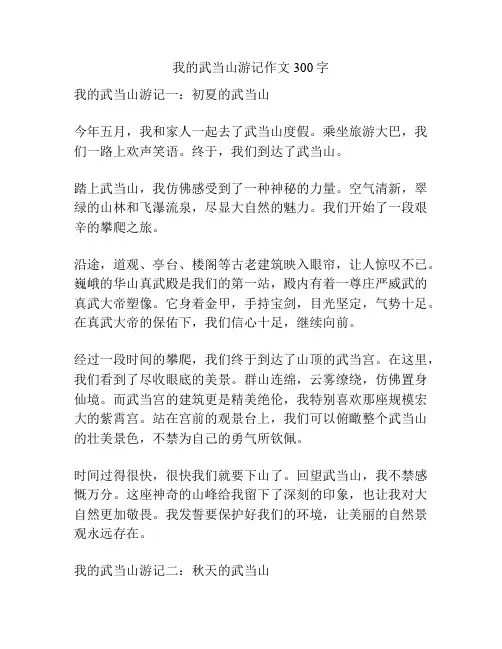 我的武当山游记作文300字