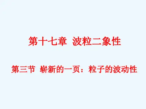 2017年秋人教版高中物理选修3-5精选课件：17.3 崭新的一页：粒子的波动性 