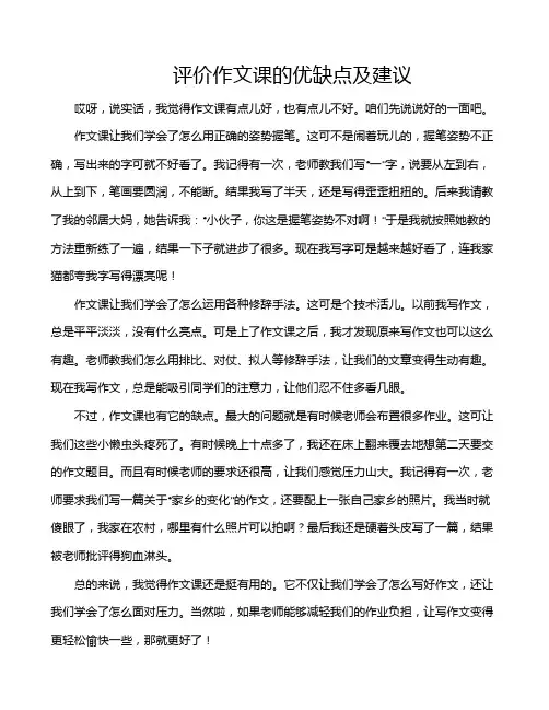 评价作文课的优缺点及建议