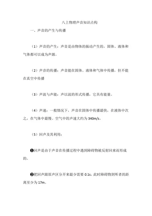 八上物理声音知识点构