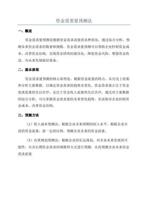 资金需要量预测法