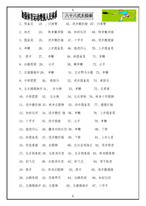 《八十八式太极拳》word版