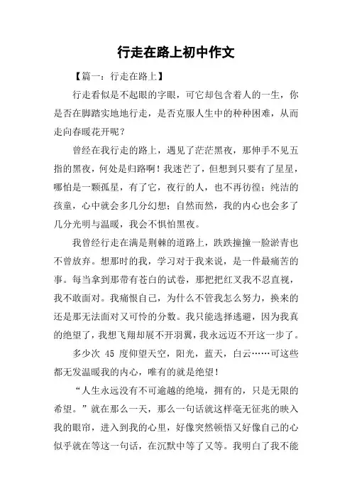 行走在路上初中作文