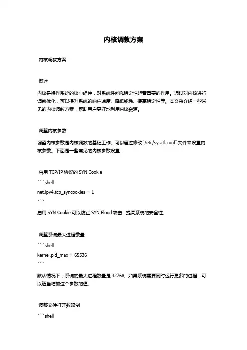 内核调教方案