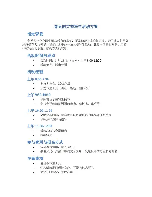 春天的大型写生活动方案