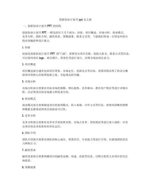 创新创业计划书ppt怎么做