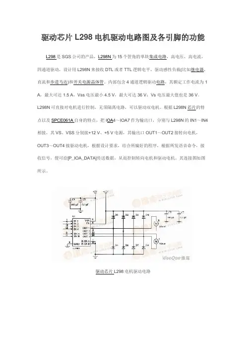 驱动芯片L298电机驱动的电路图