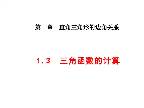 北师大版九年级数学 下册1.3 三角函数的计算(共28张PPT)