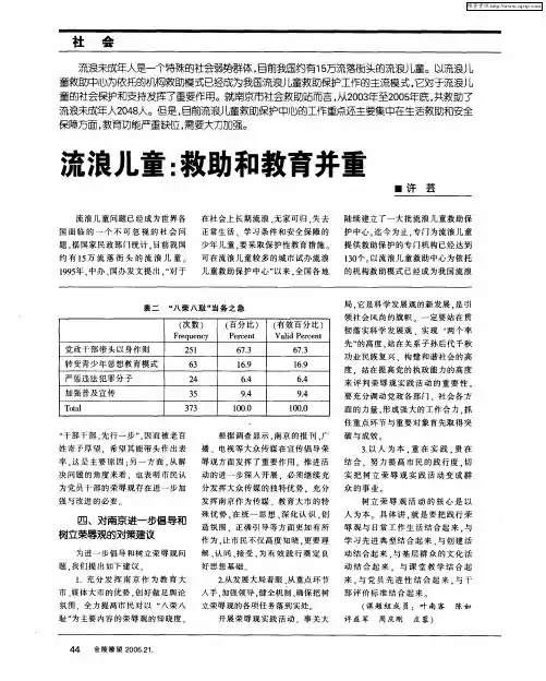 流浪儿童：救助和教育并重