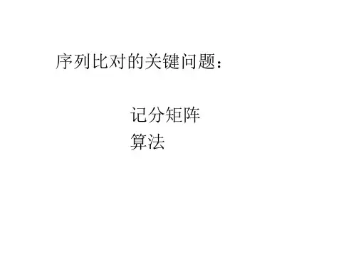 生物信息学两两序列比对改