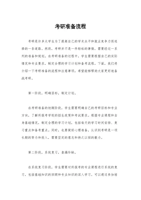 考研准备流程