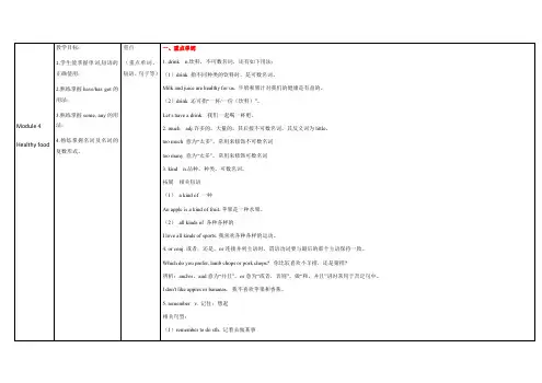 外研版英语七年级上册 Module 4  重点难点易错点梳理