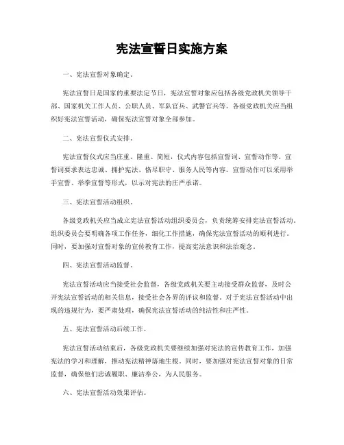 宪法宣誓日实施方案