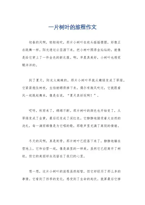 一片树叶的旅程作文