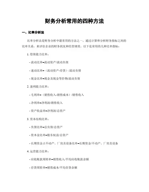 财务分析常用的四种方法