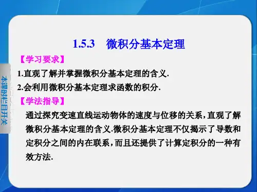 《步步高-学案导学设计》-高中数学苏教版选修-微积分基本定理市公开课获奖课件省名师示范课获奖课件