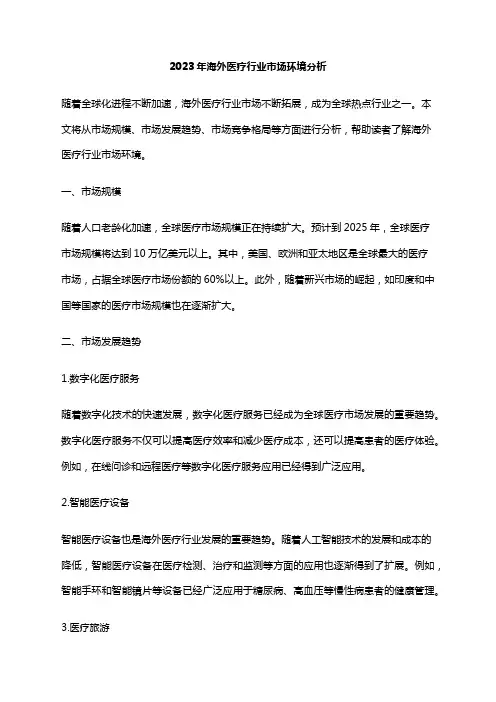 2023年海外医疗行业市场环境分析