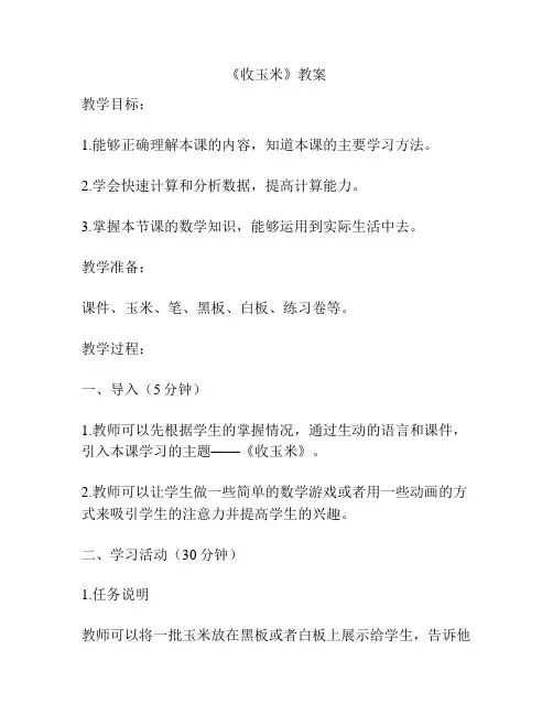 《收玉米》教案