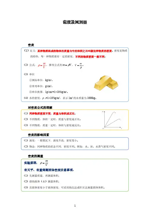 密度及其测量-精练题(含答案与解析)