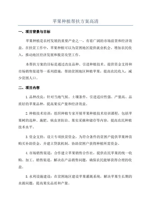 苹果种植帮扶方案高清