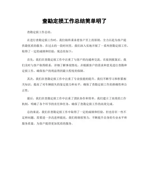 查勘定损工作总结简单明了