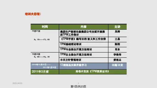 TPM培训汇报PPT课件