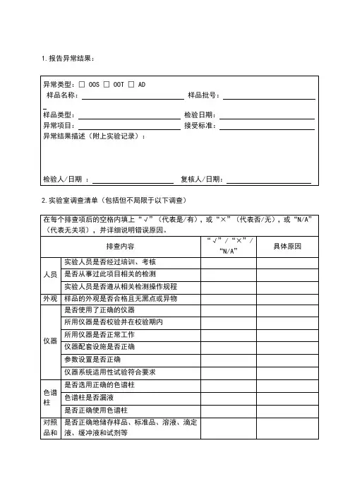 OOS实验室调查报告