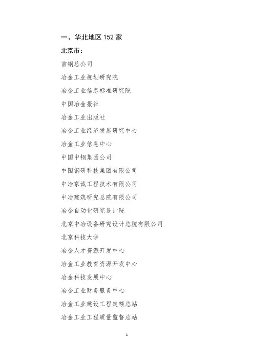 钢铁协会名单