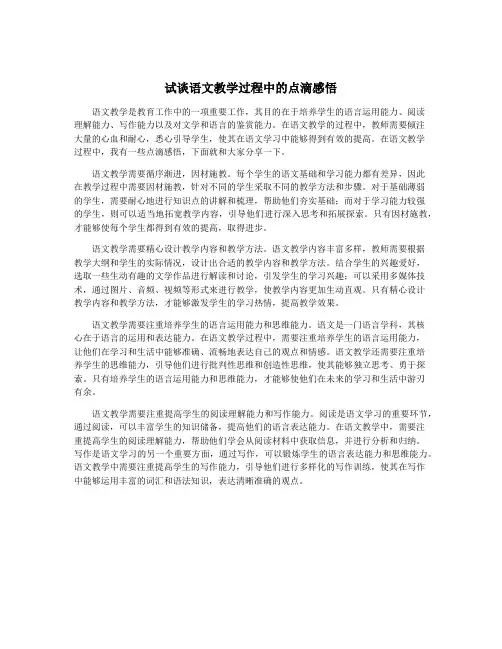 试谈语文教学过程中的点滴感悟