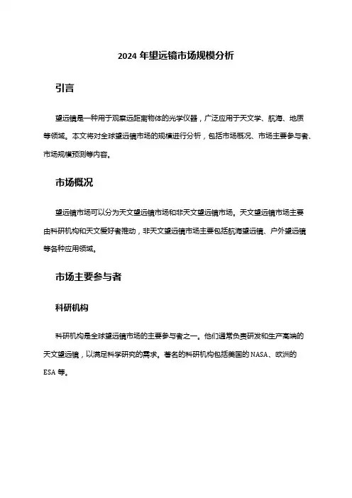 2024年望远镜市场规模分析