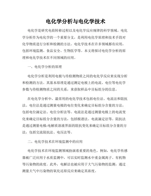 电化学分析与电化学技术