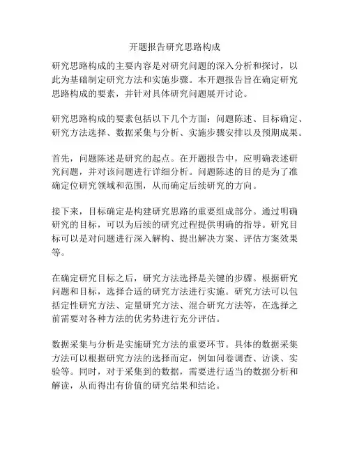 开题报告研究思路构成