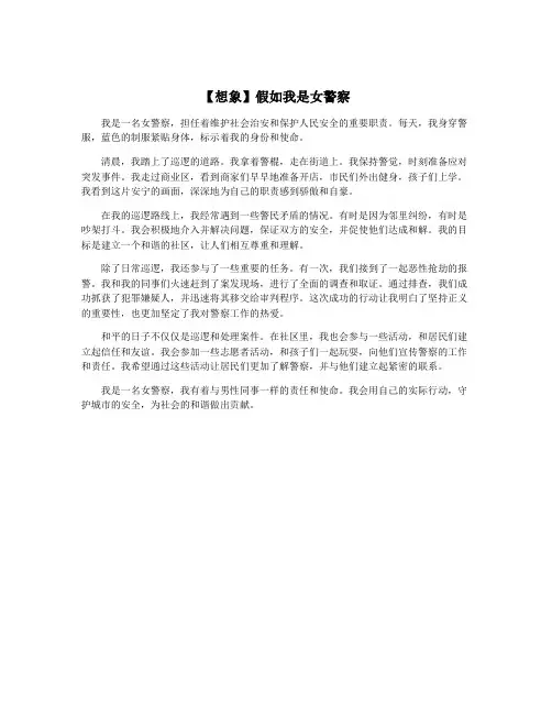 【想象】假如我是女警察