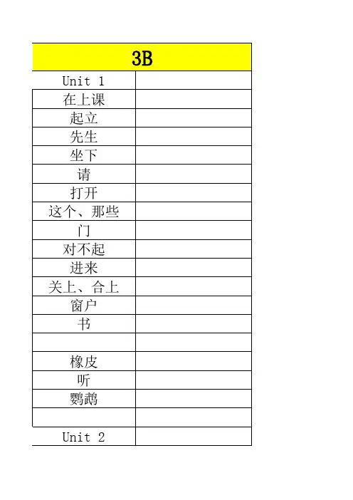 苏教译林版三年级下册汉译英默写