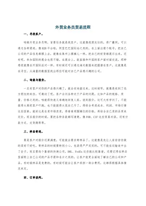 外贸业务员贸易流程