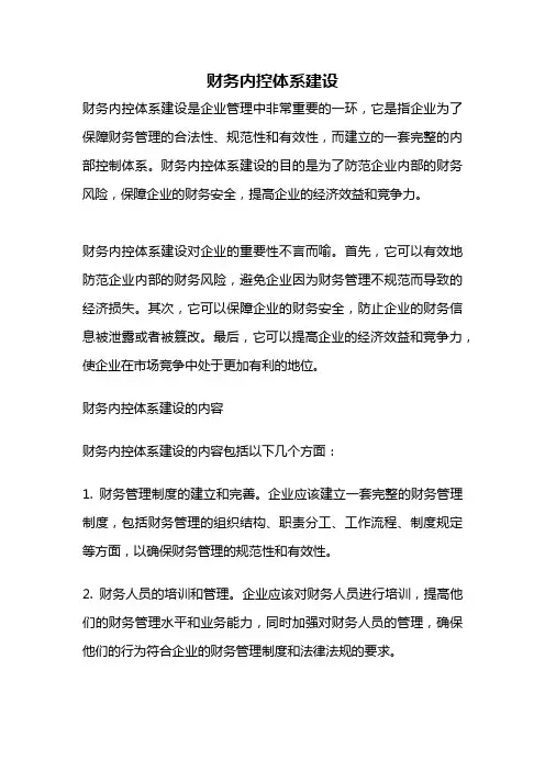 财务内控体系建设
