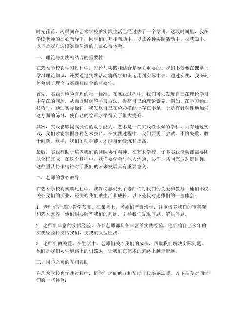 艺术学校实践心得体会