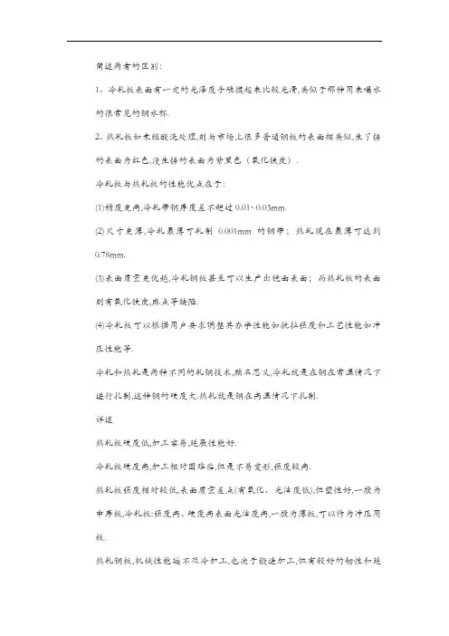 冷轧板和热轧板区别
