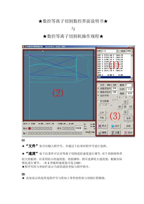 灵动数控等离子切割机电脑操作界面与操作规程