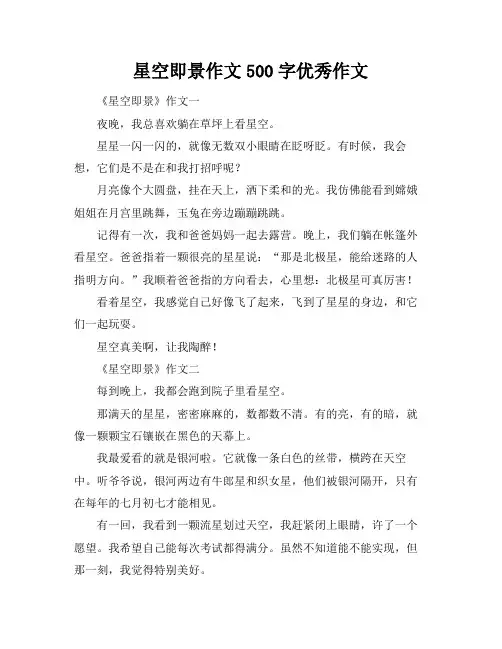 星空即景作文500字优秀作文