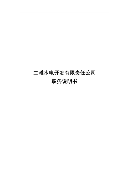 二滩水电公司的职务说明书(141页)