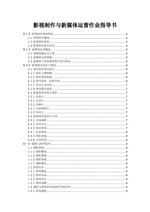 影视制作与新媒体运营作业指导书