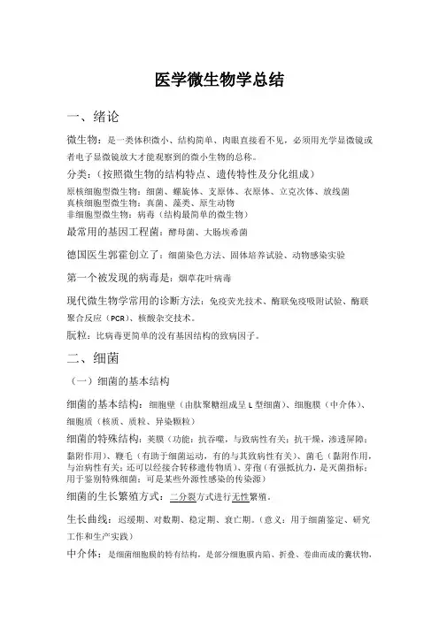 医学微生物学-重点总结
