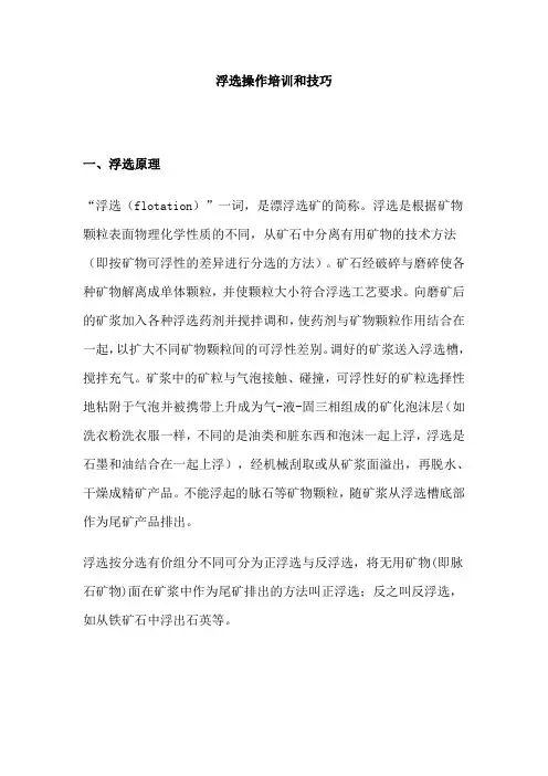 浮选操作培训和技巧.doc