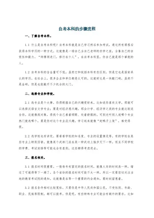 自考本科的步骤流程