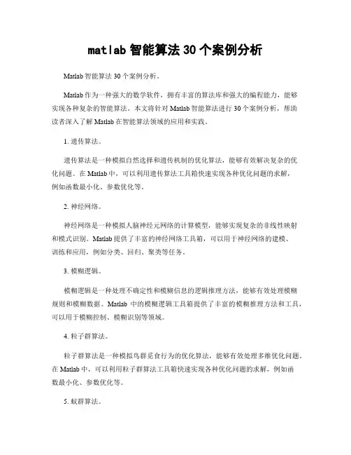 matlab智能算法30个案例分析