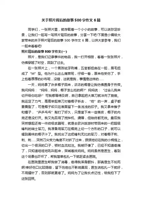 关于照片背后的故事500字作文6篇